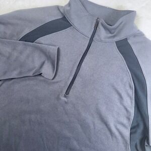 Nike Tiger Woods Collection Pullover Men Lg Grey Quarter-Zip Fit Dry Mock Neck